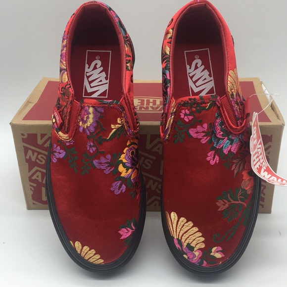 Vans Classic Slip-On Festival Satin Red/Black - Picture 8 of 16